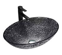 Mexen Goa lavabo en verre à poser 50 x 36 cm, noir - 24085070 16207 5907709159099