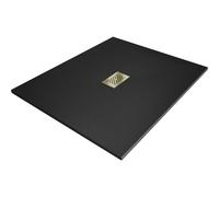 Mexen Hugo receveur de douche rectangulaire SMC 110 x 100 cm, noir, cache doré - 42701011-G 25243 5905315226341