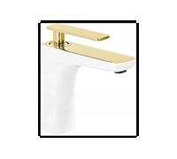 Mexen Indus robinet de lavabo, blanc/or - 744600-25 3945 5907709173484