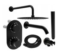 Mexen Kai DR70 ensemble baignoire-douche encastré avec pomme de douche 30 cm, noir - 77602DR70301-70 6477 5907709136496