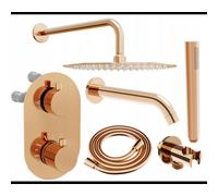 Mexen Kai DR70 ensemble baignoire-douche encastré avec pomme de douche 30 cm, or rose - 77602DR70301-60 6475 5907709136618