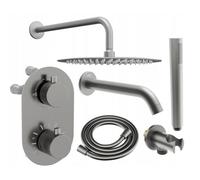 Mexen Kai DR70 ensemble bain-douche encastré avec douche de tête 25 cm, graphite - 77602DR70251-66 6501 5907709136724