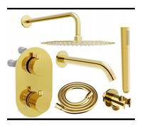 Mexen Kai DR70 ensemble bain-douche encastré avec douche de tête 30 cm, doré - 77602DR70301-50 6474 5907709136595