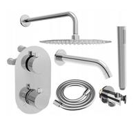 Mexen Kai DR70 ensemble de baignoire-douche encastré avec douche de tête 25 cm, chrome - 77602DR70251-00 6494 5907709161184