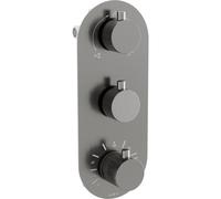 Mexen Kai mitigeur thermostatique baignoire-douche à 3 sorties, gris canon brossé - 77603-66 435 5907709119178