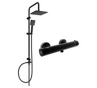 Mexen Kai Tord ensemble de douche en saillie avec douche de tête et robinet de douche thermostatique, noir - 77100200-70 5972 5907709180567