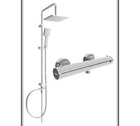 Mexen Kai Tord ensemble de douche en saillie avec pomme de douche et robinet de douche thermostatique, chrome - 77100200-00 5968 5907709180529