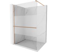 Mexen Kioto+ cloison de douche avec étagère Walk-in 140 x 200 cm, transparent/givré, cuivre brossé - 800-140-121-65-35 37304 5905315248060