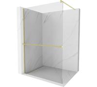 Mexen Kioto+ cloison de douche avec étagère Walk-in 70 x 200 cm, transparent, or brossé - 800-070-121-55-00 37015 5905315246172