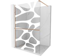 Mexen Kioto+ cloison de douche avec étagère Walk-in 70 x 200 cm, vague blanche, cuivre brossé - 800-070-121-65-97 37796 5905315247292