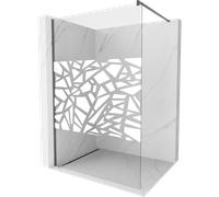 Mexen Kioto cloison de douche Walk-in 100 x 200 cm, motif blanc 8 mm, gris canon brossé - 800-100-101-66-85 38719 5905315242778