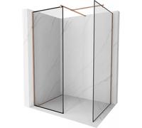 Mexen Kioto cloison de douche Walk-in 110 x 100 cm, cadre noir, or rose - 800-110-202-60-70-100 46911 5905315388308
