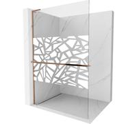 Mexen Kioto+ L cloison de douche avec étagère Walk-in 110 x 200 cm, motif blanc, or rose - 800-110-123-60-85 39460 5905315262974