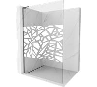 Mexen Kioto L cloison de douche Walk-in 100 x 200 cm, motif blanc, gun metal - 800-100-103-95-85 40699 5905315258168