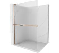 Mexen Kioto+ L panneau de douche avec étagère Walk-in 100 x 200 cm, rayures, or rose - 800-100-123-60-09 39406 5905315262776