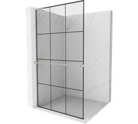 Mexen Kioto+ L paroi de douche avec étagère Walk-in 120 x 200 cm, carreaux noirs, nickel brossé - 800-120-123-97-77 40935 5905315266927