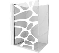 Mexen Kioto L paroi de douche Walk-in 100 x 200 cm, vague blanche, noire - 800-100-103-70-97 40513 5905315257352