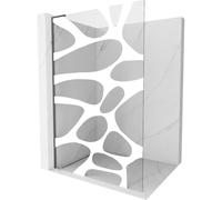 Mexen Kioto L paroi de douche Walk-in 110 x 200 cm, vague blanche, gris arme brossé - 800-110-103-66-97 40345 5905315256669