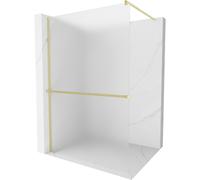 Mexen Kioto+ panneau de douche avec étagère Walk-in 70 x 200 cm, givré, or brossé - 800-070-121-55-30 37038 5905315246196