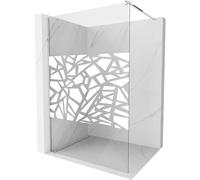 Mexen Kioto Panneau de douche Walk-in 140 x 200 cm, motif blanc 8 mm, chrome - 800-140-101-01-85 3030 5907709130357