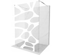 Mexen Kioto paroi de douche autoportante 120 x 200 cm, vague blanche 8 mm, chrome - 800-120-002-01-97 14184 5907709134324