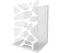 Mexen Kioto paroi de douche autoportante 140 x 200 cm, vague blanche 8 mm, blanche - 800-140-002-20-97 14320 5907709147140