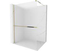 Mexen Kioto+ paroi de douche avec étagère Walk-in 100 x 200 cm, givrée, dorée - 800-100-121-50-30 13783 5907709169906