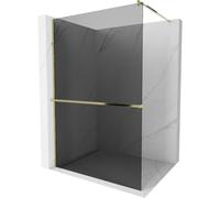 Mexen Kioto+ paroi de douche avec étagère Walk-in 100 x 200 cm, graphite, or - 800-100-121-50-40 13879 5907709169920