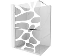 Mexen Kioto+ paroi de douche avec étagère Walk-in 100 x 200 cm, vague blanche, chrome - 800-100-121-01-97 13767 5907709169180