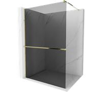 Mexen Kioto+ paroi de douche avec étagère Walk-in 120 x 200 cm, graphite, or - 800-120-121-50-40 13881 5907709177536