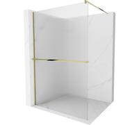 Mexen Kioto+ paroi de douche avec étagère Walk-in 120 x 200 cm, stries, dorée - 800-120-121-50-09 21319 5905315201065