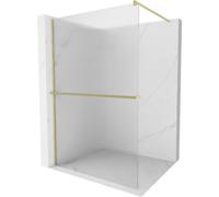 Mexen Kioto+ paroi de douche avec étagère Walk-in 140 x 200 cm, rayures, or brossé - 800-140-121-55-09 37037 5905315247025