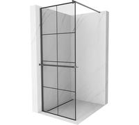 Mexen Kioto+ paroi de douche avec étagère Walk-in 80 x 200 cm, grille noire, gris canon brossé - 800-080-121-66-77 38010 5905315248336
