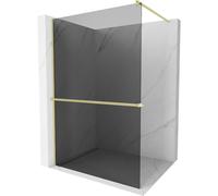 Mexen Kioto+ paroi de douche avec tablette Walk-in 80 x 200 cm, graphite, or brossé - 800-080-121-55-40 37055 5905315246332