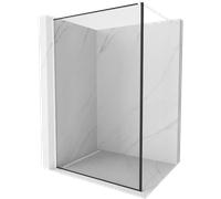 Mexen Kioto Paroi de douche Walk-in 100 x 200 cm, cadre noir 8 mm, blanc - 800-100-101-20-70 14245 5907709127845