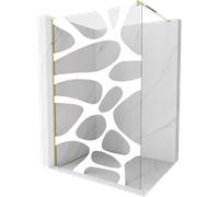 Mexen Kioto paroi de douche Walk-in 100 x 200 cm, vague blanche 8 mm, or - 800-100-101-50-97 3077 5907709130074