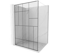 Mexen Kioto paroi de douche Walk-in 110 x 200 cm, motif noir 8 mm, blanc - 800-110-101-20-78 14262 5907709127661