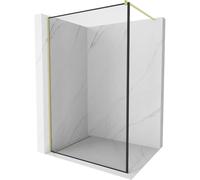 Mexen Kioto Paroi de douche Walk-in 120 x 200 cm, cadre noir 8 mm, or brossé - 800-120-101-55-70 36915 5905315240477