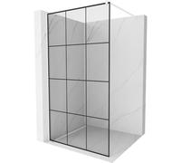 Mexen Kioto paroi de douche Walk-in 120 x 200 cm, grille noire 8 mm, blanche - 800-120-101-20-77 14257 5907709127739