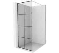 Mexen Kioto paroi de douche Walk-in 70 x 200 cm, grille noire 8 mm, chromée - 800-070-101-01-77 2853 5907709132863