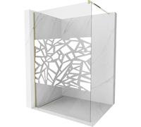 Mexen Kioto paroi de douche Walk-in 80 x 200 cm, motif blanc 8 mm, or - 800-080-101-50-85 3032 5907709130371