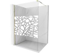 Mexen Kioto paroi de douche Walk-in 80 x 200 cm, motif blanc 8 mm, or - 800-080-101-50-85 3032 5907709130371