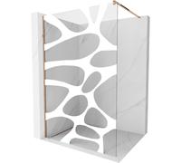 Mexen Kioto paroi de douche Walk-in 80 x 200 cm, vague blanche 8 mm, or rose - 800-080-101-60-97 3083 5907709130135