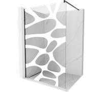 Mexen Kioto paroi de douche Walk-in 90 x 200 cm, vague blanche 8 mm, noire - 800-090-101-70-97 3092 5907709130227