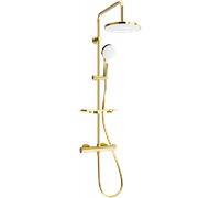 Mexen KT05 ensemble de douche en saillie avec pommeau et robinet thermostatique, or/blanc - 771500593-50 1971 5907709141780