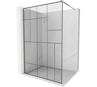 Mexen Kyoto Mur de douche Walk-in 80 x 200 cm Noir Motif 8 mm Or Rose - 800-080-101-60-78