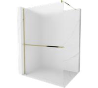Mexen Kyoto + paroi de douche 100 x 200 cm, gel, or, 8 mm, plateau et rampe i...