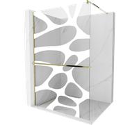 Mexen Kyoto + paroi de douche 70 x 200 cm or 8 mm, design transparent/blanc