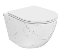 Mexen Lena cuvette WC Rimless avec abattant à descente amortie slim, duroplast, pierre blanche - 30224093 35092 5905315067036