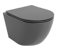 Mexen Lena cuvette WC Rimless avec abattant à descente progressive slim, duroplast, gris foncé mat - 30224071 14890 5907709175631